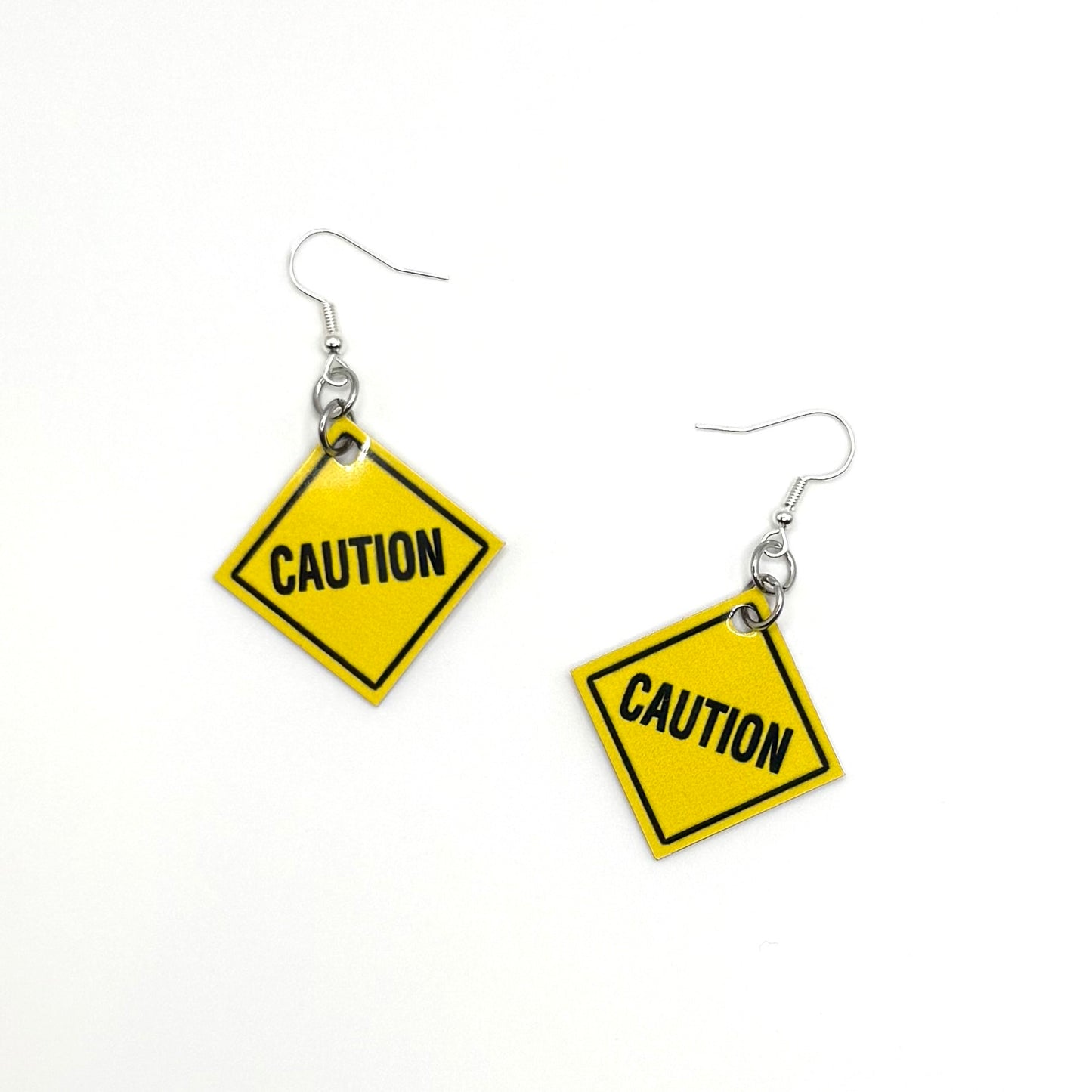 Caution Traffic Sign Earrings