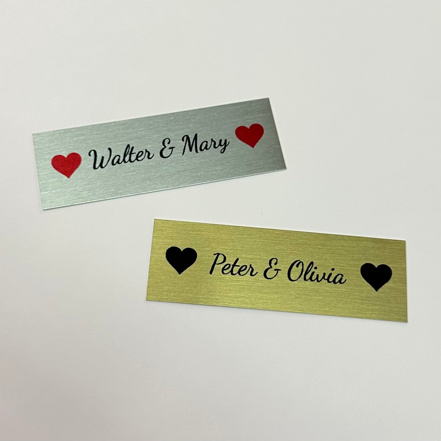Dual Heart Aluminum Photo Frame Plates
