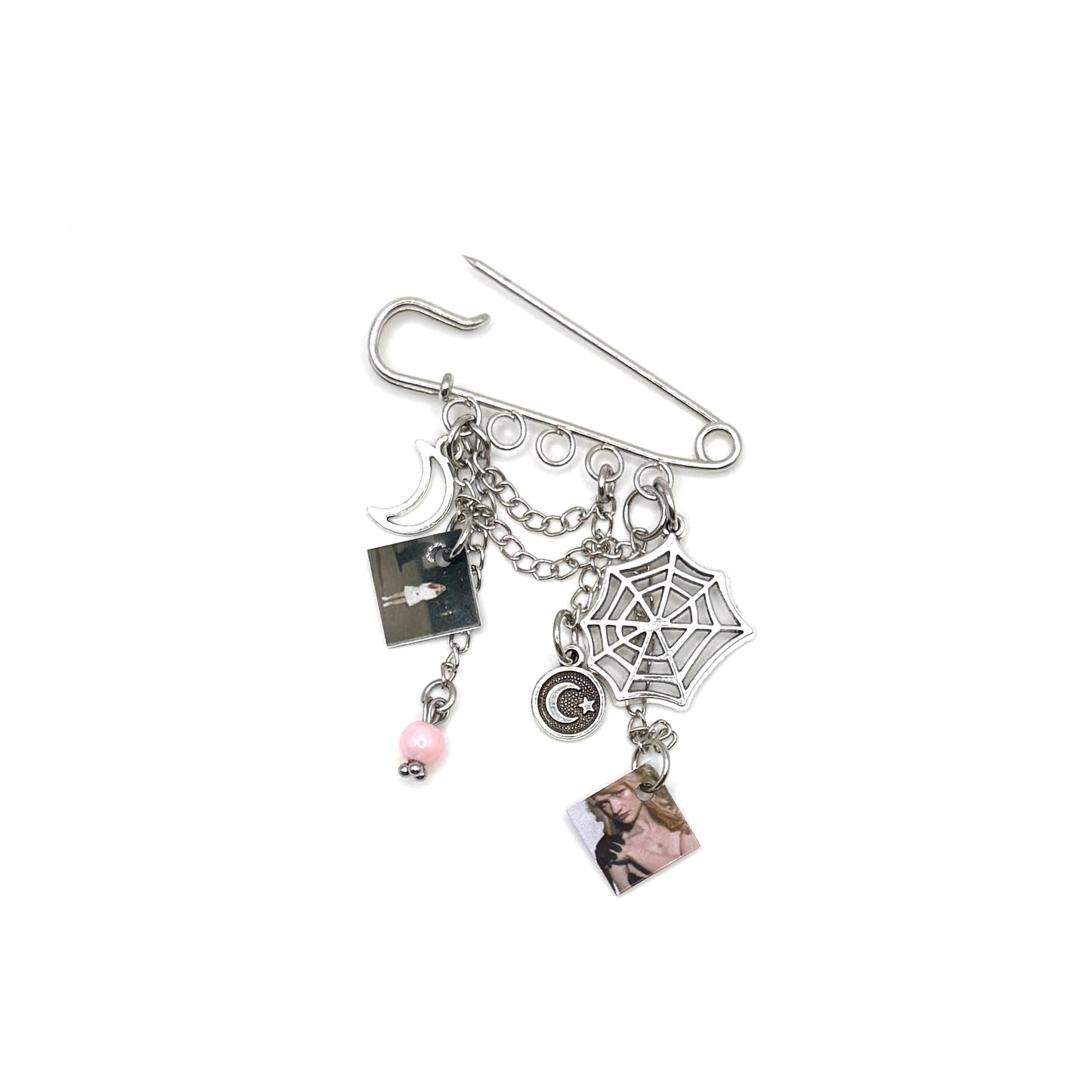 Ella Red Safety Pin Brooch Charm