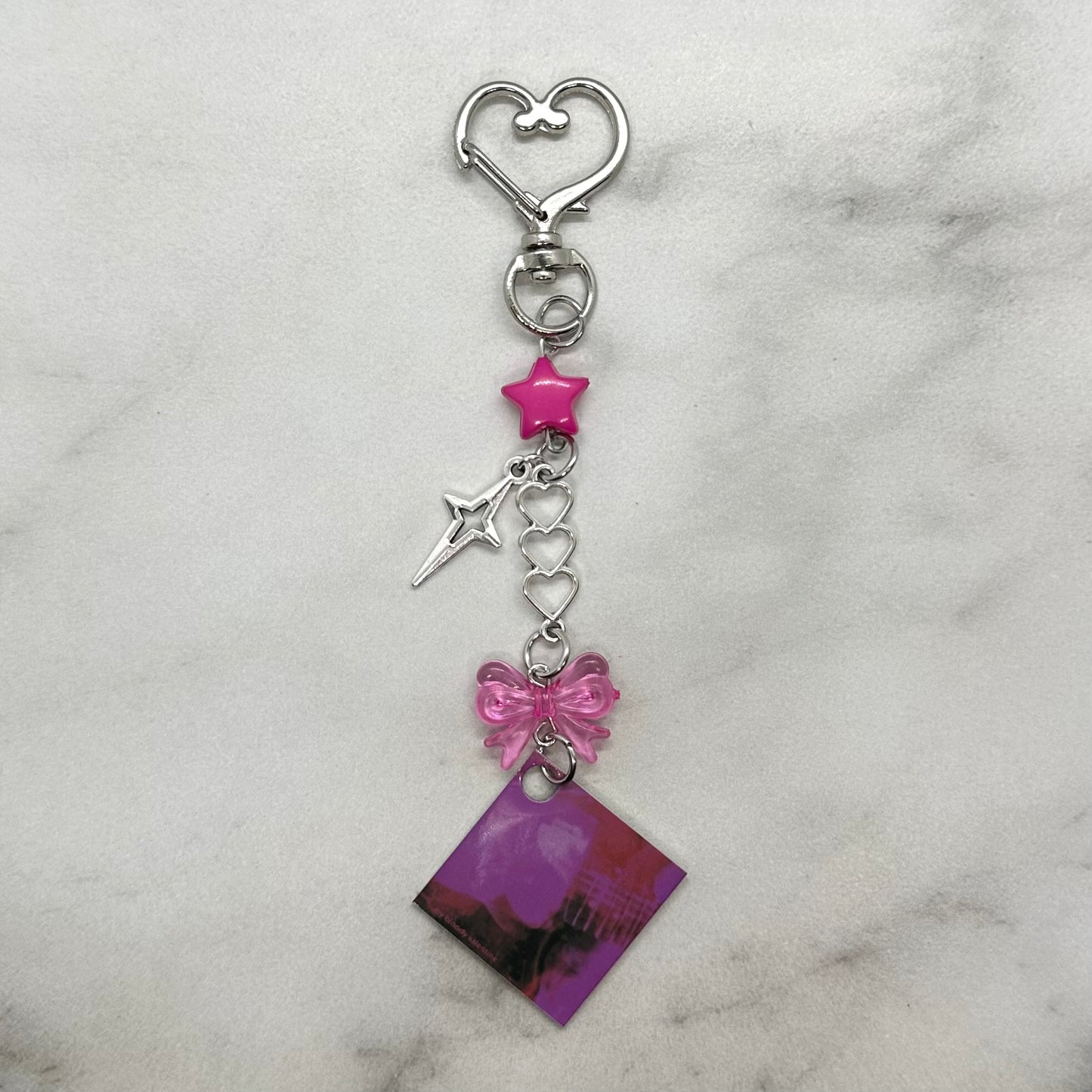 Loveless My Bloody Valentine Beaded Charm Keychain