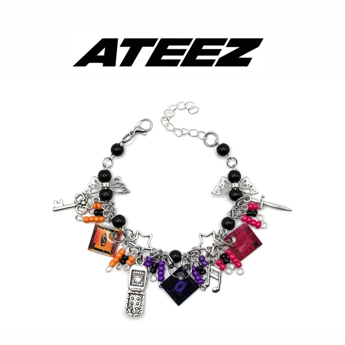 Ateez The World Mini K-Pop Album Charm Bracelet