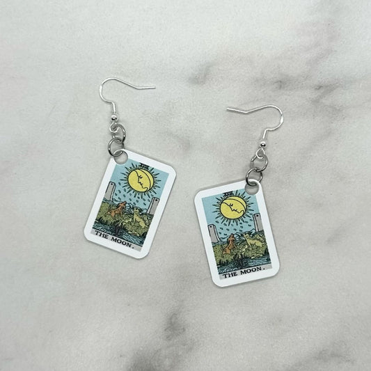 The Moon Tarot Card Earrings