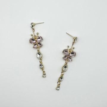 Gold Plated Sparkly Butterfly Inlay Earrings