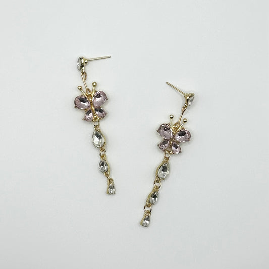 Gold Plated Sparkly Butterfly Inlay Earrings