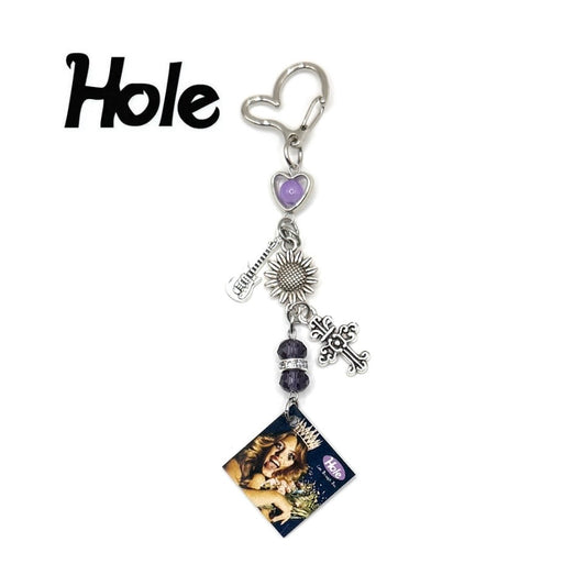 Hole Band Live Through This Keychain