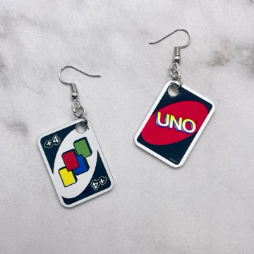 Uno Card +4 Earrings