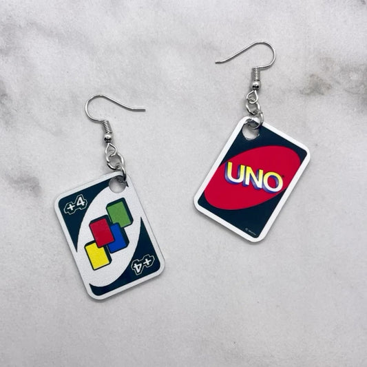Uno Card +4 Earrings