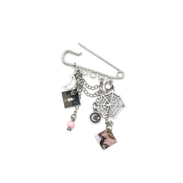 Ella Red Safety Pin Brooch Charm
