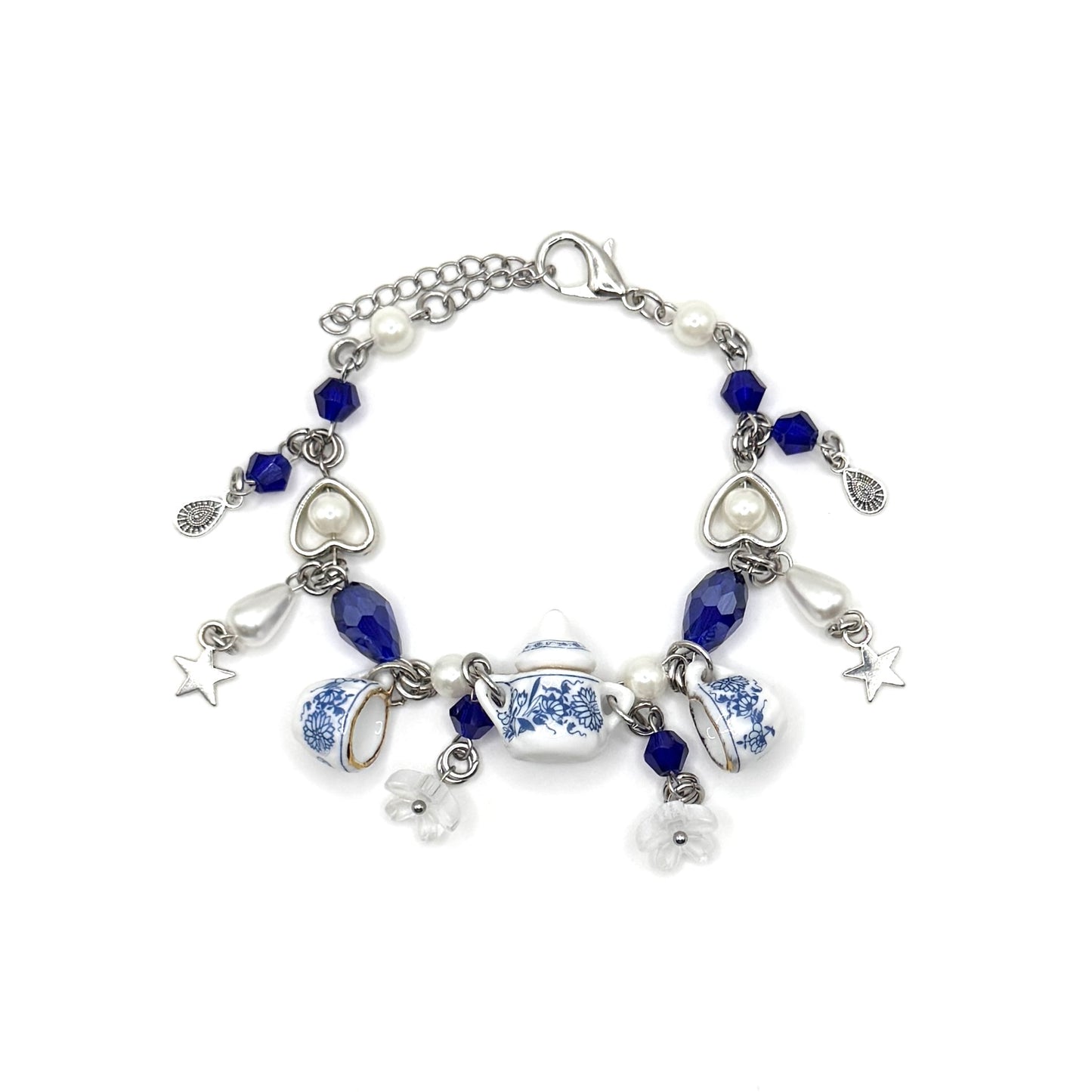 Blue Sapphire Teacup Charm Bracelet