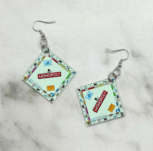 Miniature Monopoly Board Earrings