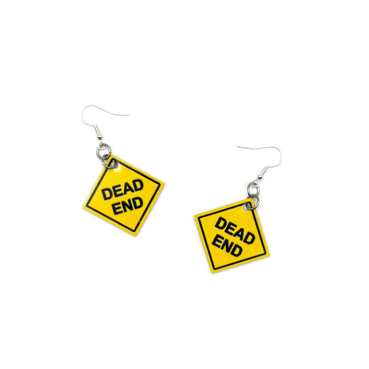 Dead End Traffic Sign Earrings