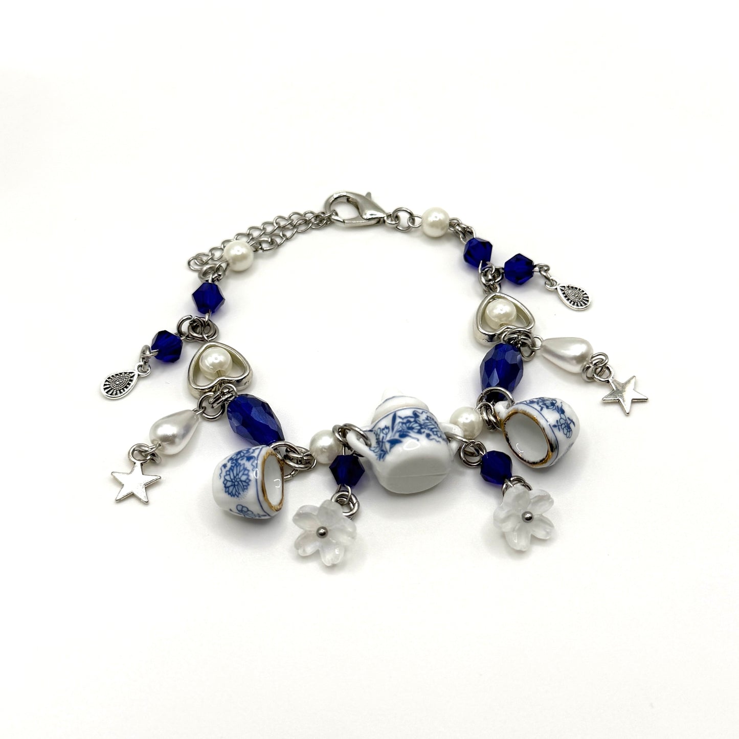 Blue Sapphire Teacup Charm Bracelet