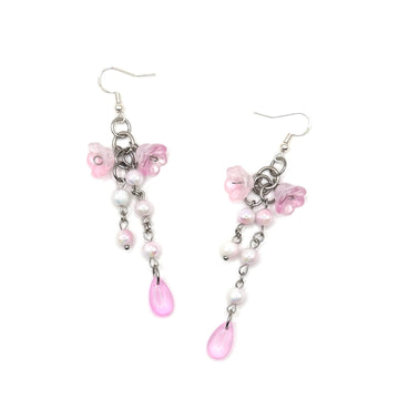 Pink & White Dangle Earrings
