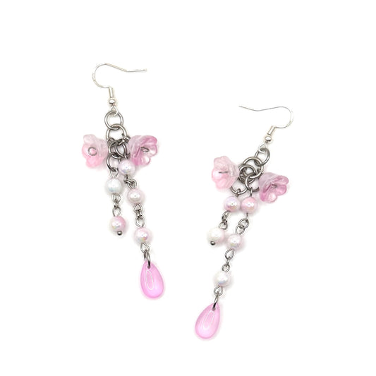Pink & White Dangle Earrings