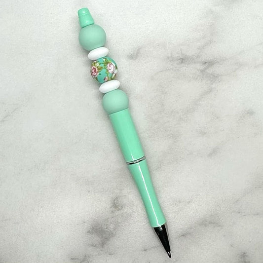 Mint Green Beaded Ballpoint Pen | Black Ink