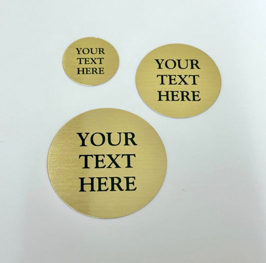 GOLD Round Aluminum Discs | Medallion Inserts | Metal Labels