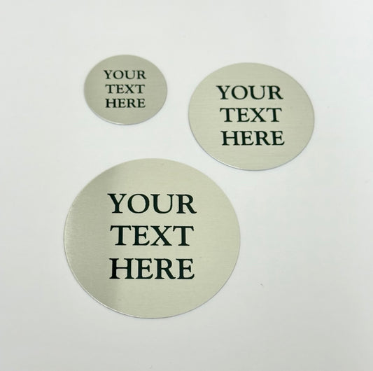 SILVER Round Aluminum Discs | Medallion Inserts | Metal Labels