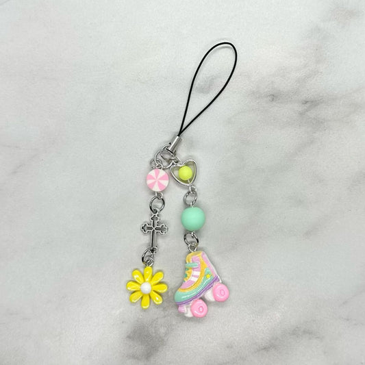 Colorful Pastel Rollerblade Y2K Cell Phone Charm