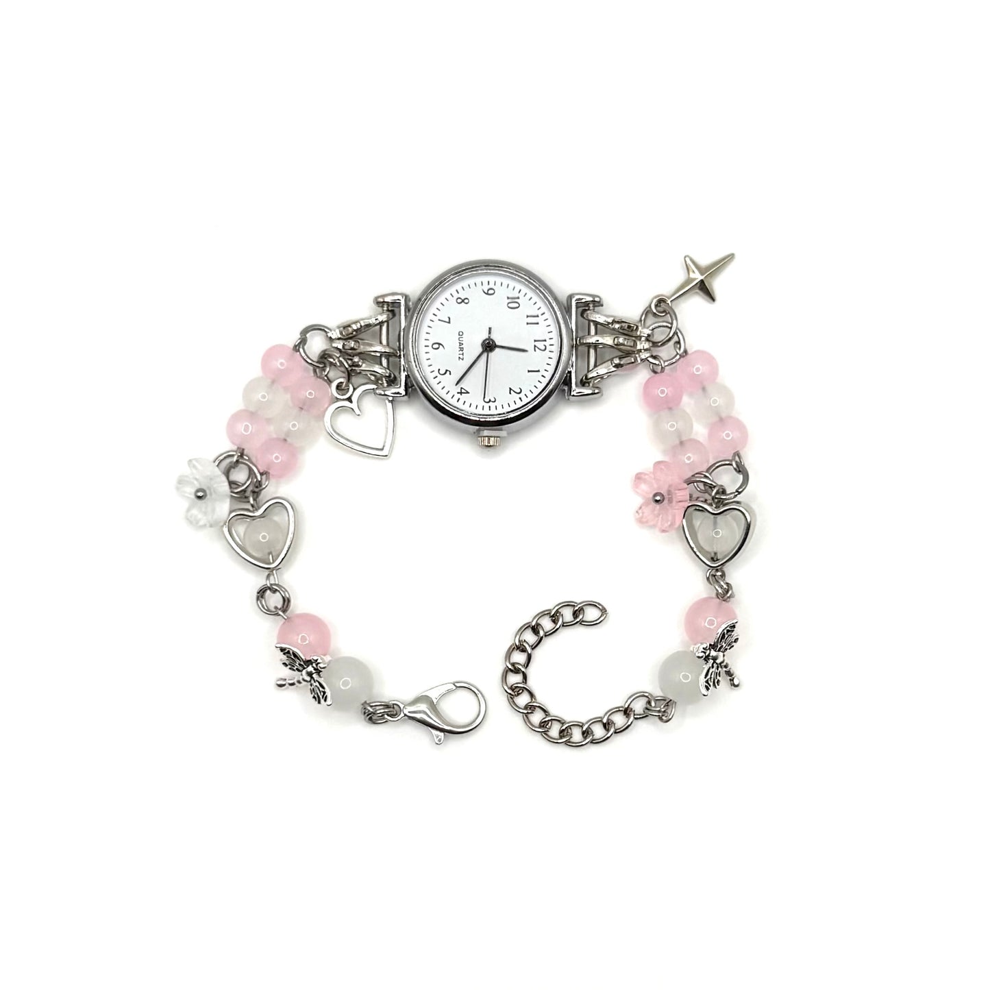 Baby Pink Analog Watch Charm Bracelet