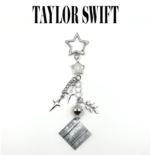 Taylor Swift Folklore Album Beaded Charm Keychain