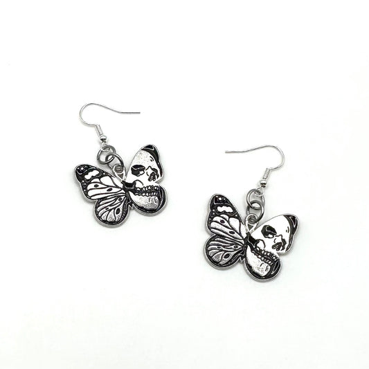 Half Skull & Butterfly Earrings