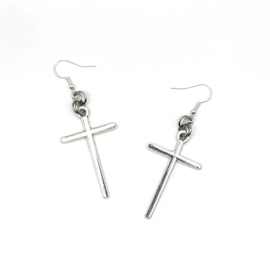 Silver Cross Earrings