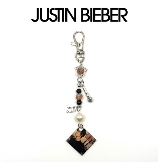 Justin Bieber My World Charm Keychain