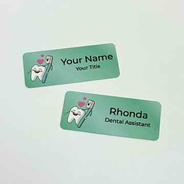 Teal Dental Name Tags | Personalized Dentist Office Name Badges