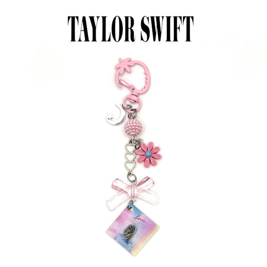 Taylor Swift Lover Beaded Charm Keychain