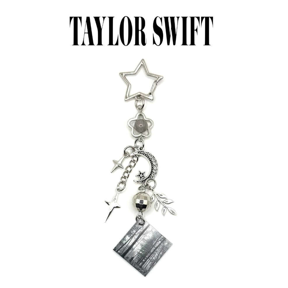 Taylor Swift Folklore Album Beaded Charm Keychain