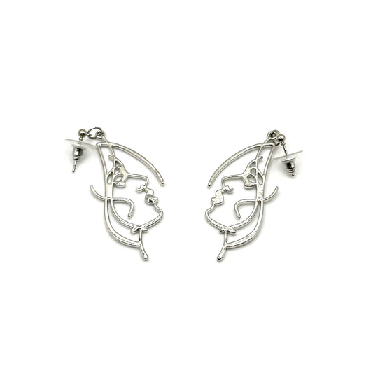 Stainless Steel Side Profile Dangle & Drop Earrings