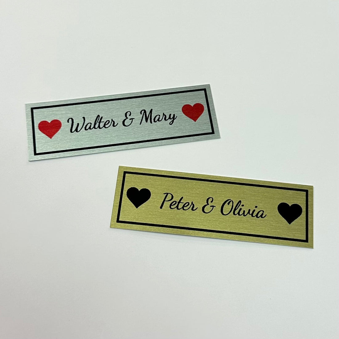 Dual Heart Aluminum Photo Frame Plates
