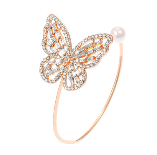 Gorgeous Rose Gold Plated Adjustable Butterfly Bracelet