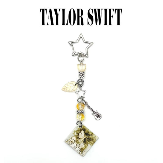 Taylor Swift Fearless Beaded Charm Keychain