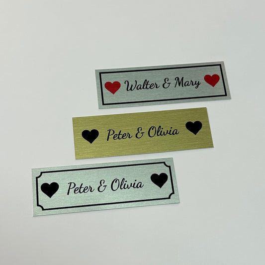Dual Heart Aluminum Photo Frame Plates